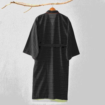Plaid Organic Cotton Kimono Yukata Robe - image 2