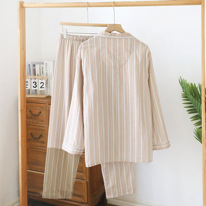 Matching Cotton Gauze Striped Loungewear Set - image 9