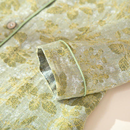 Pastoral Leaf Cotton Gauze Loungewear Set - image 8
