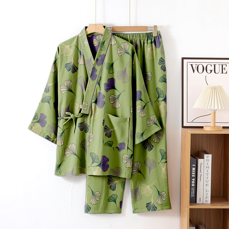 Ownkoti Ginkgo Cotton Gauze Kimono Loungewear Set - image 53