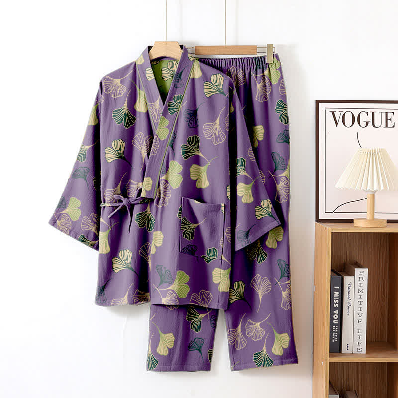 Ownkoti Ginkgo Cotton Gauze Kimono Loungewear Set - image 50