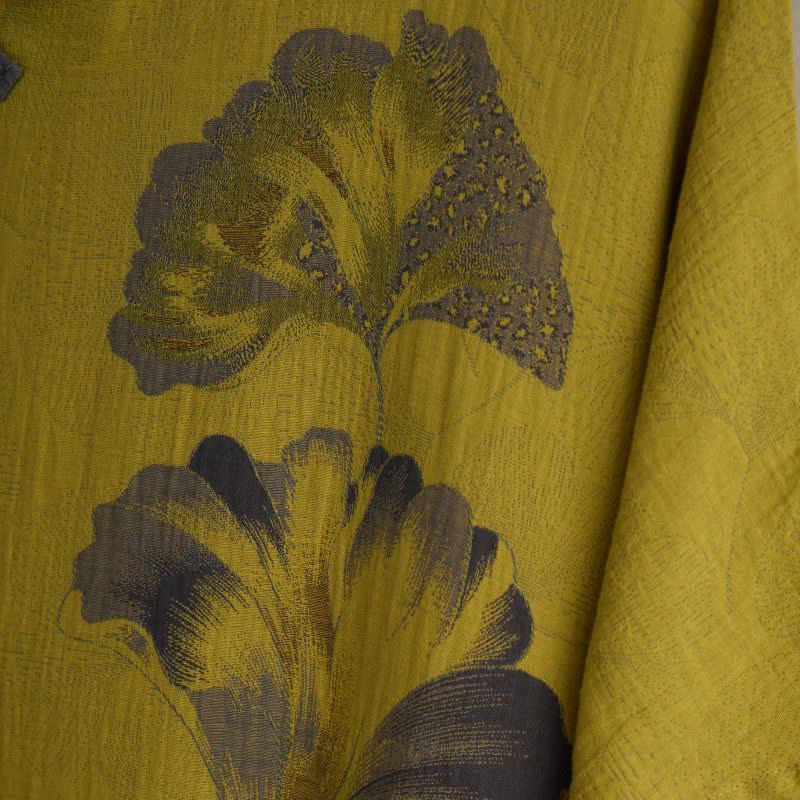 Ginkgo Leaf Print Cotton Cheongsam Nightgown - image 4