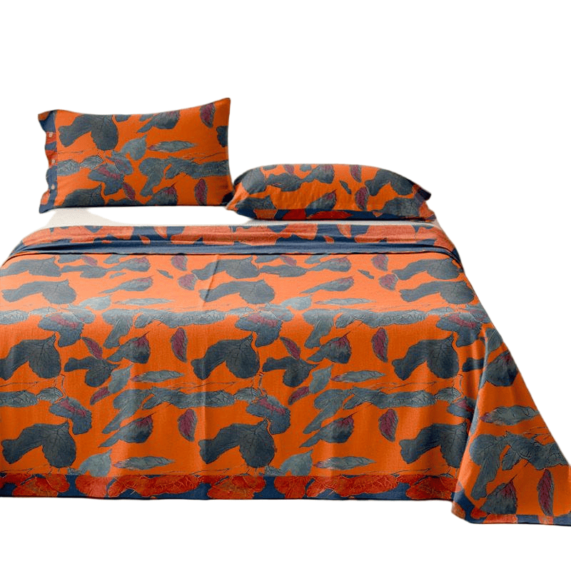 Botanical Leaf Cotton Gauze Jacquard Bedspread - image 8