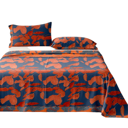 Botanical Leaf Cotton Gauze Jacquard Bedspread - image 9