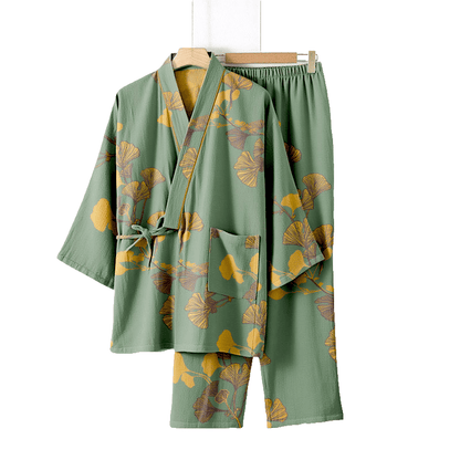 Large Ginkgo Leaf Cotton Kimono Pajamas - image 15