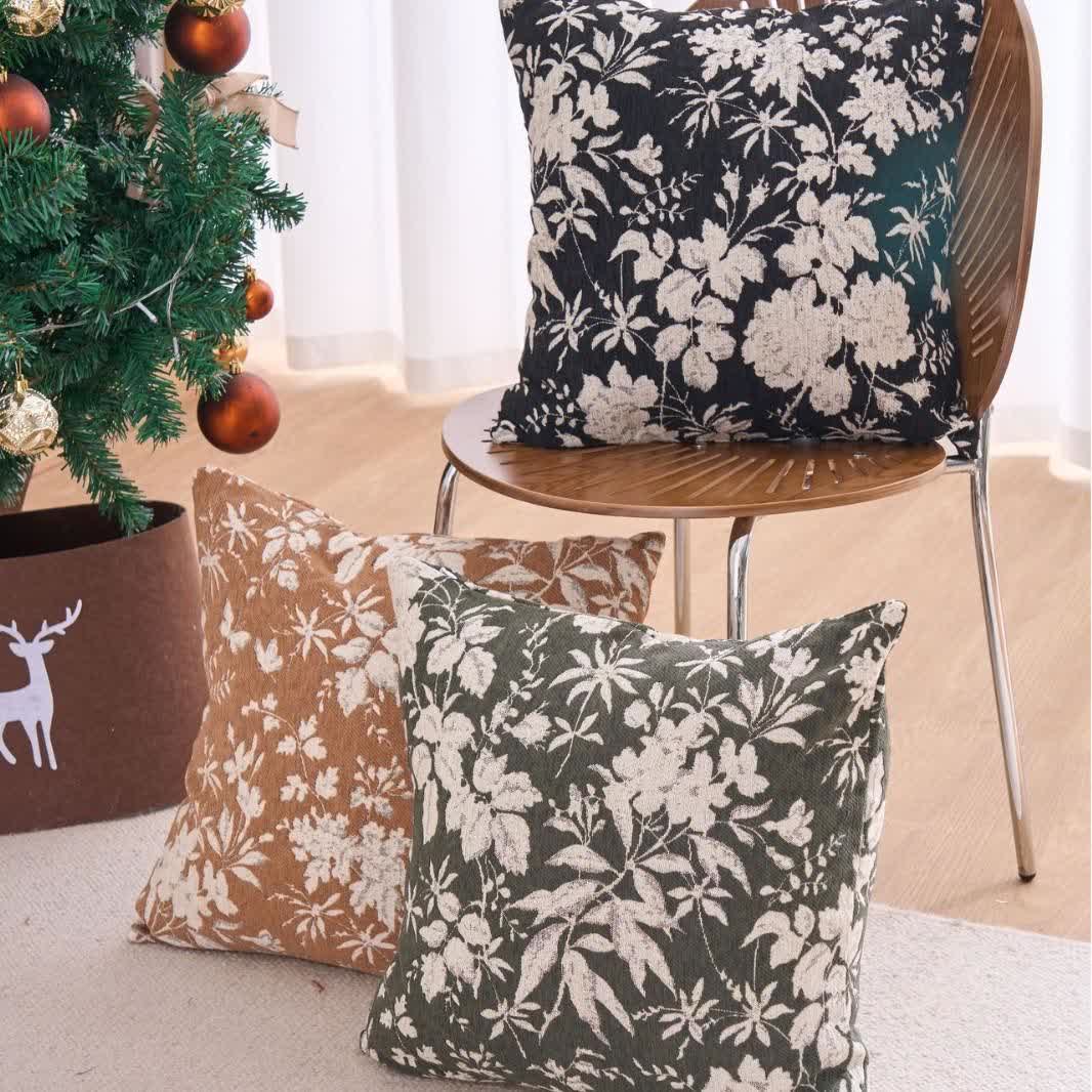 Floral Leaf Throw Pillow with Insert - image 2