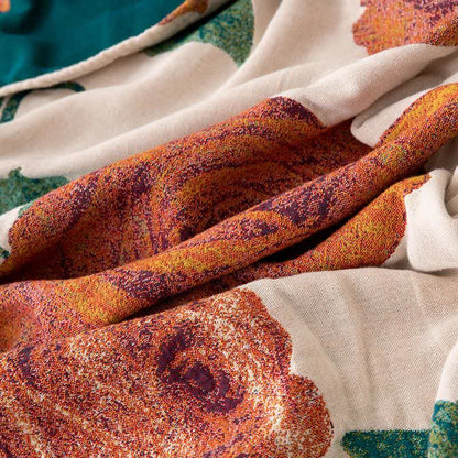 Rose Cotton Gauze Reversible Tassel Quilt - image 6