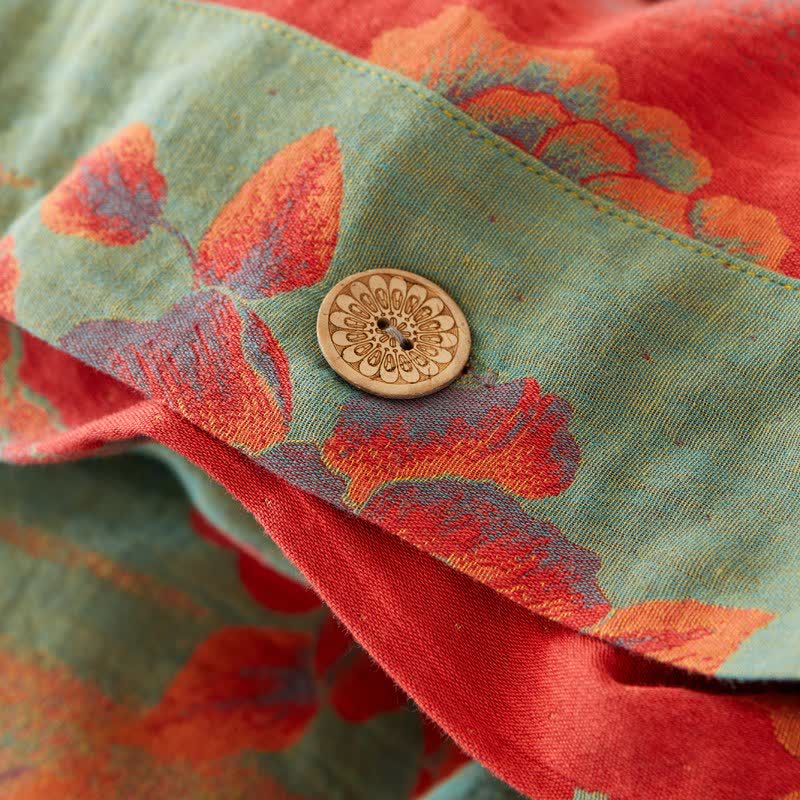 Luxurious Peony Jacquard Cotton Gauze Bedding  - image 8