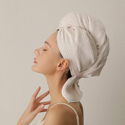 Breathable Antibacterial Hair Drying Towel Wrap - White - 2PCS - 26" x 39" - image 8