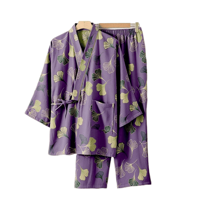 Ginkgo Cotton Gauze Kimono Loungewear Set - image 52