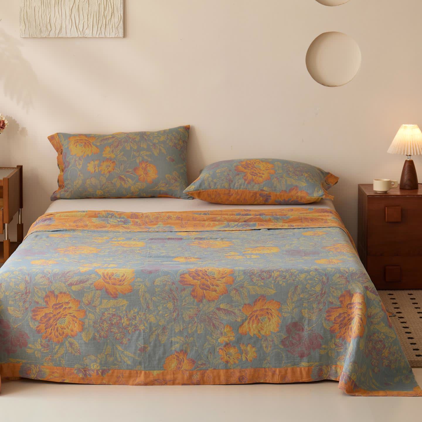 Peony Jacquard Cotton Gauze Sheet Bedspread - image 1