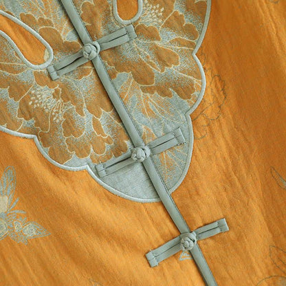 Oriental Style Peony Cotton Pajama Set - image 4