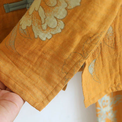 Oriental Style Peony Cotton Pajama Set - image 7