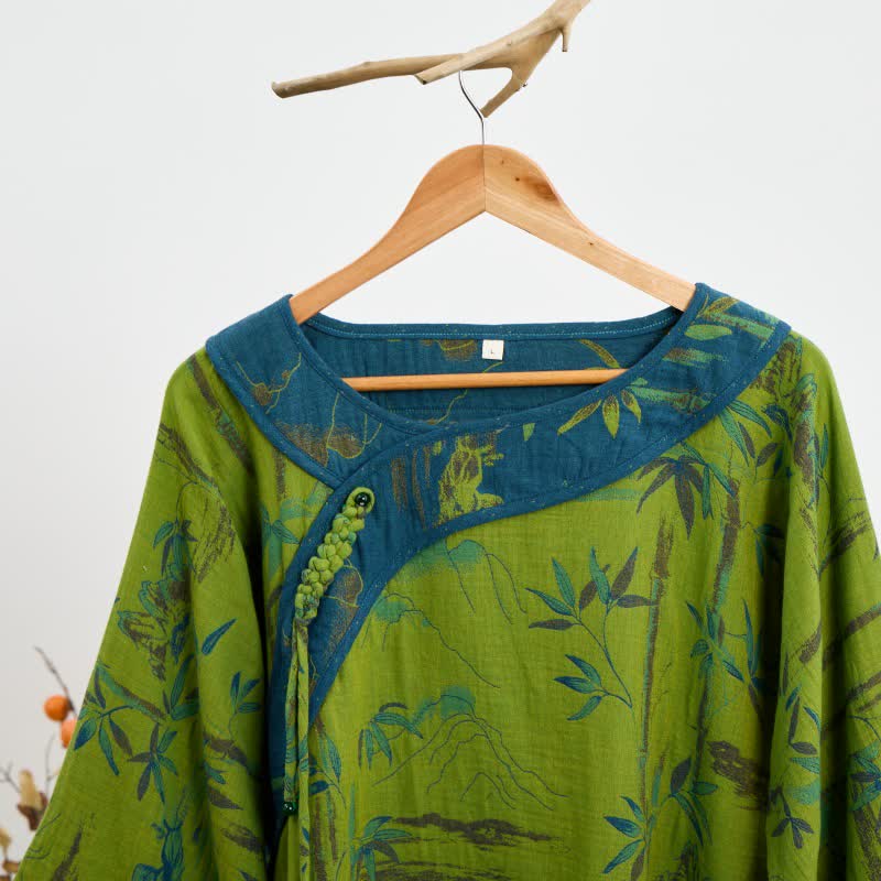 Bamboo Oriental Tassel Cotton Pajama Set - image 4