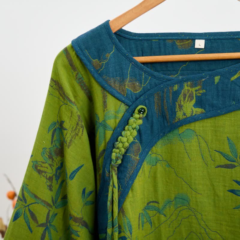 Bamboo Oriental Tassel Cotton Pajama Set - image 5