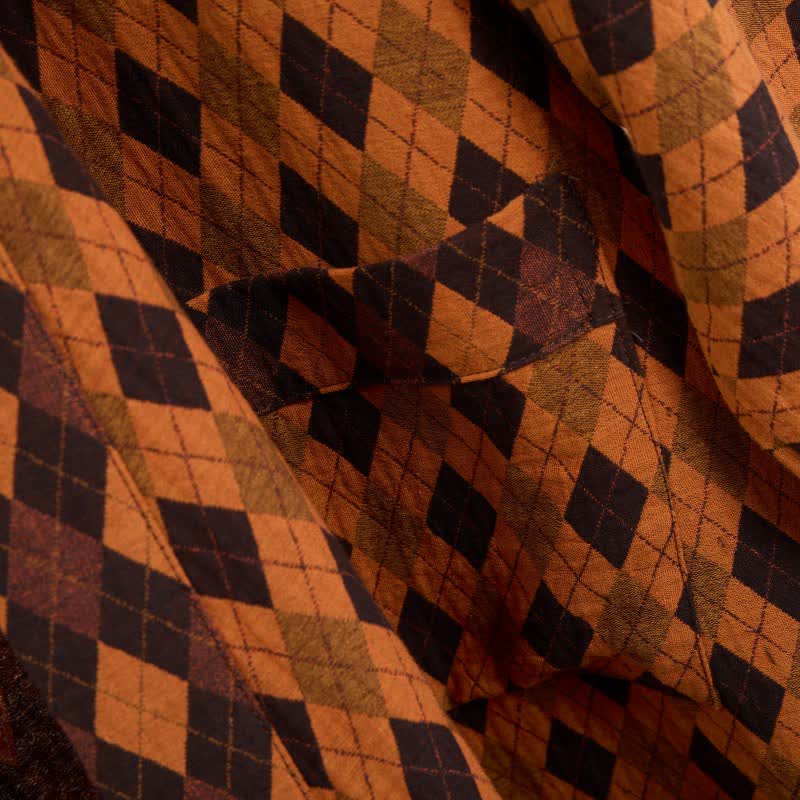 Diamond Plaid Cotton Gauze Kimono Robe - image 6