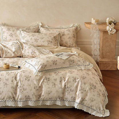 Ruffled Floral Cotton Bedding Set - King - image 0