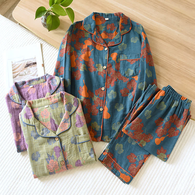 Gourd Jacquard Cotton Loungewear Set - image 0