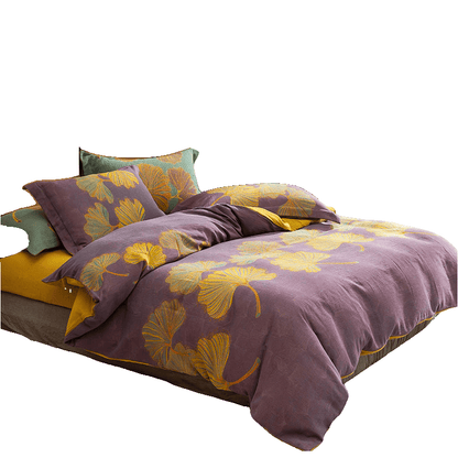 Ginkgo Jacquard Cotton Reversible Doona Covers Bedding Set(4PCS) - image 11