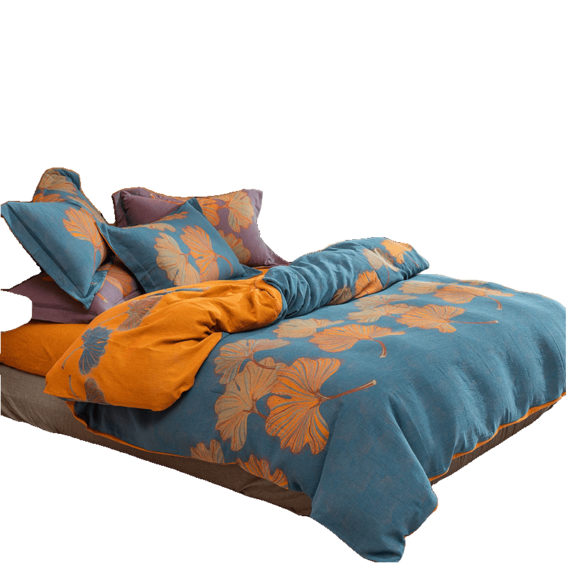 Ginkgo Jacquard Cotton Reversible Doona Covers Bedding Set(4PCS) - image 8