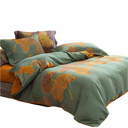 Ginkgo Jacquard Cotton Reversible Doona Covers Bedding Set(4PCS) - image 14