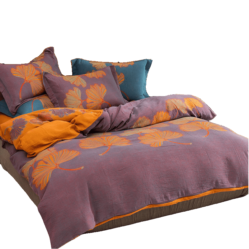 Ginkgo Jacquard Cotton Reversible Doona Covers Bedding Set(4PCS) - image 13