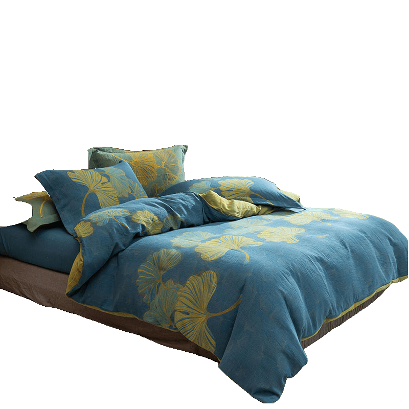 Ginkgo Jacquard Cotton Reversible Doona Covers Bedding Set(4PCS) - image 9