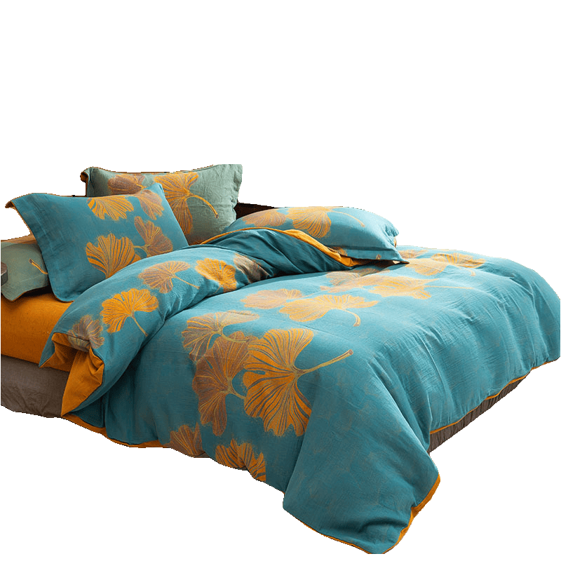 Ginkgo Jacquard Cotton Reversible Doona Covers Bedding Set(4PCS) - image 10