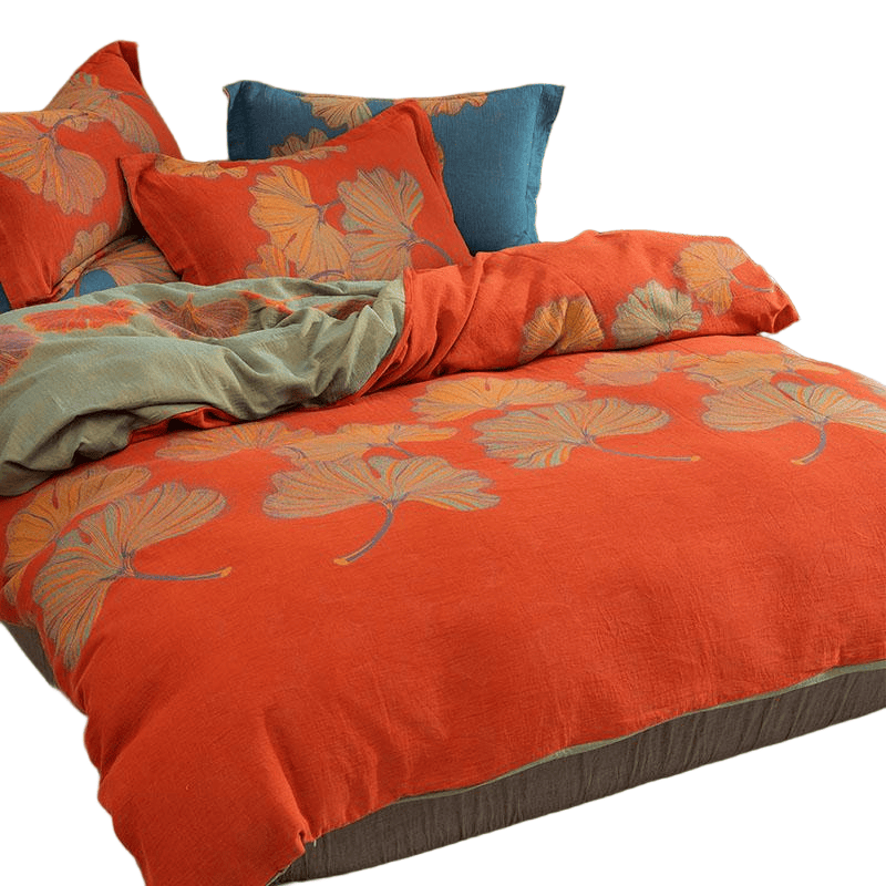 Ginkgo Jacquard Cotton Reversible Doona Covers Bedding Set(4PCS) - image 15