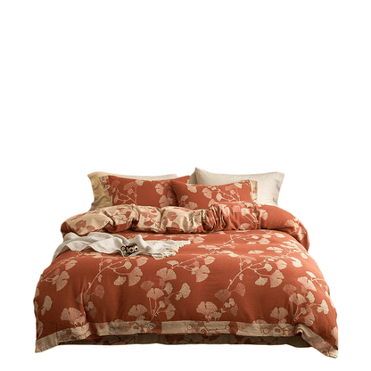 Button Ginkgo Leaf Cotton Gauze Bedding Set (4PCS) - image 33