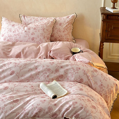 Vintage Floral Cotton Lace Bedding Set - image 3
