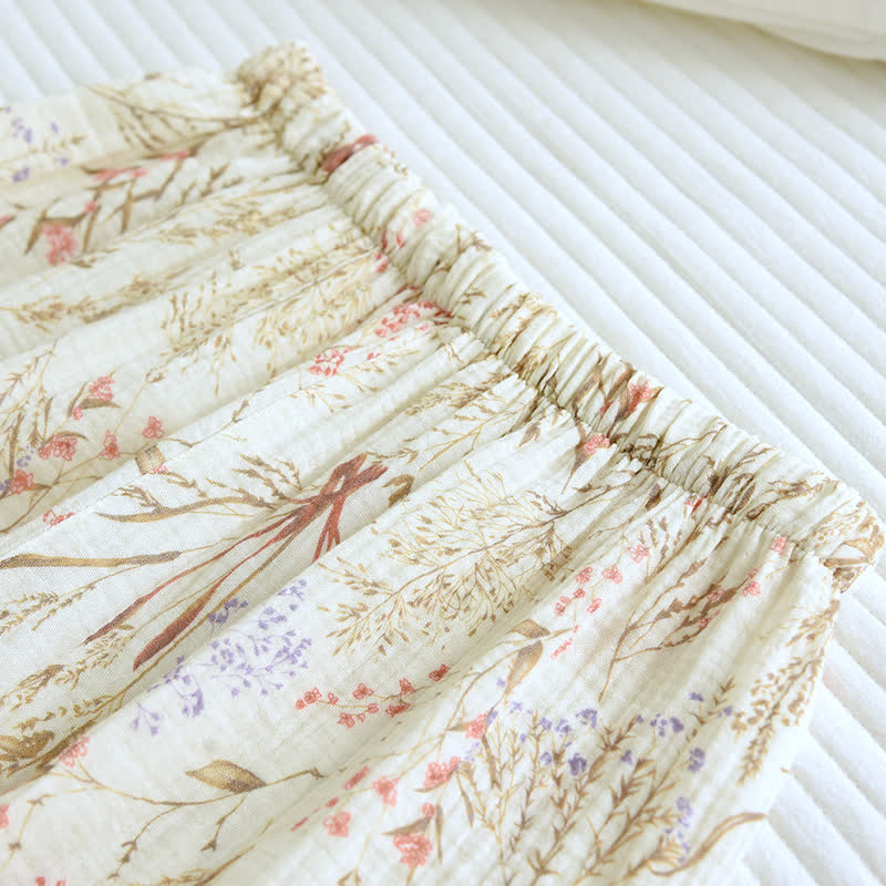 Muted Floral Cotton Gauze Pajama Set - image 9