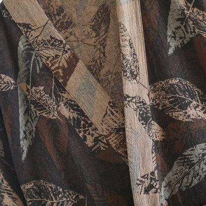 Leaf Jacquard Cotton Kimono Bathrobe - image 5