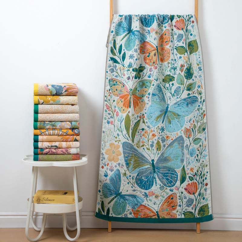 Retro Absorbent Cotton Gauze Bath Towel - A - 30" x 59" - image 0