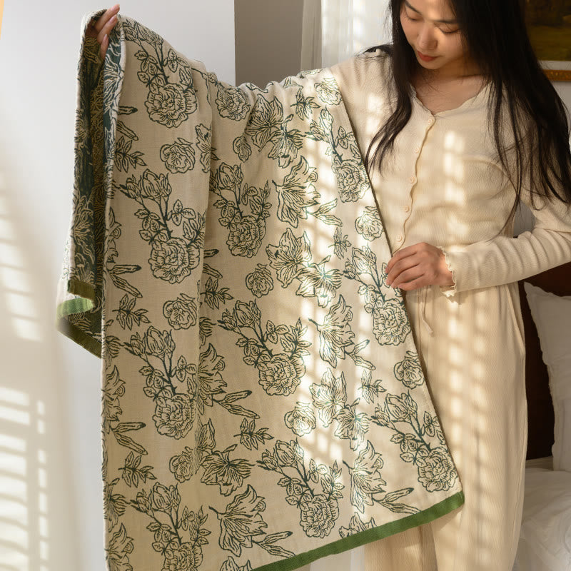 Peony Jacquard Cotton Gauze Bath Towel - image 3