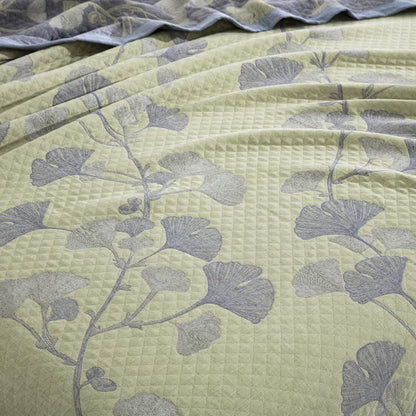 Ginkgo Inspired Natural Cotton Reversible Quilt - image 20