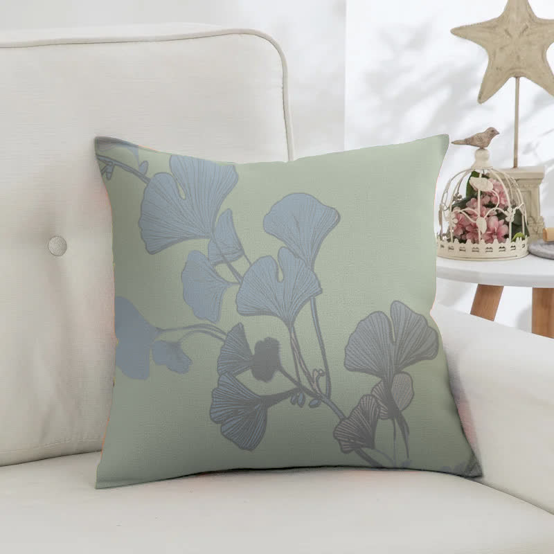 Ginkgo Leaf Cotton Jacquard Square Pillowcases(2PCS) - image 1