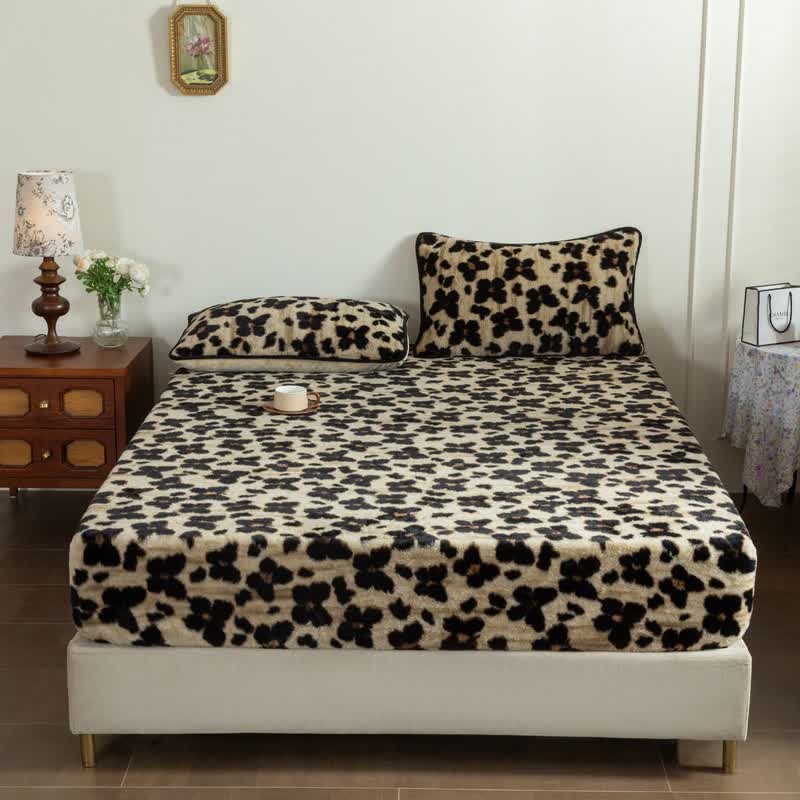 Art Butterfly Plush Fitted Sheet Blanket - Coffee - Fitted Sheet - King - image 8