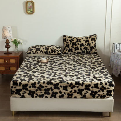 Art Butterfly Plush Fitted Sheet Blanket - Coffee - Fitted Sheet - King - image 8