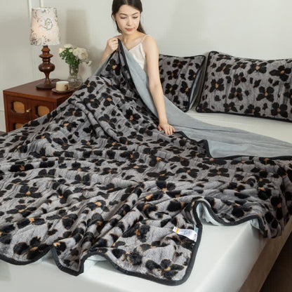 Art Butterfly Plush Fitted Sheet Blanket - image 1