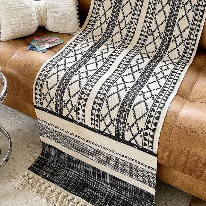 Geometric Tassel Cotton Linen Mat - image 3