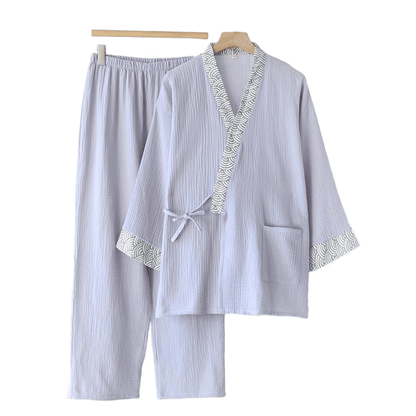 Neutral Kimono Cotton  Gauze Pajama Set - image 15