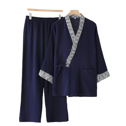 Neutral Kimono Cotton  Gauze Pajama Set - image 14