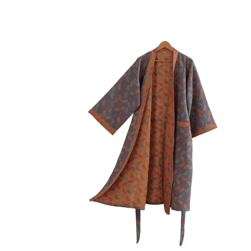 Ginkgo Biloba Cotton Gauze Japanese Robe - image 14