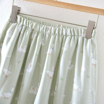 Cartoon Duck Cotton Gauze Loungewear Set - image 7