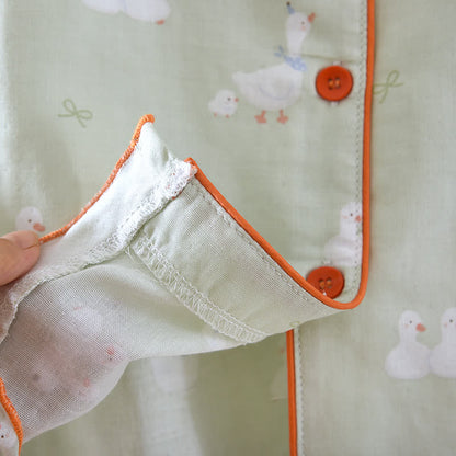 Cartoon Duck Cotton Gauze Loungewear Set - image 4