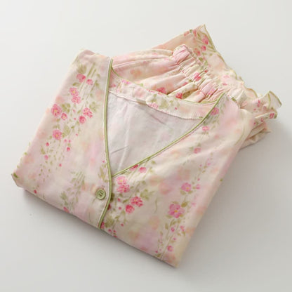 Pink Rose Cotton Gauze Loungewear Set - image 3