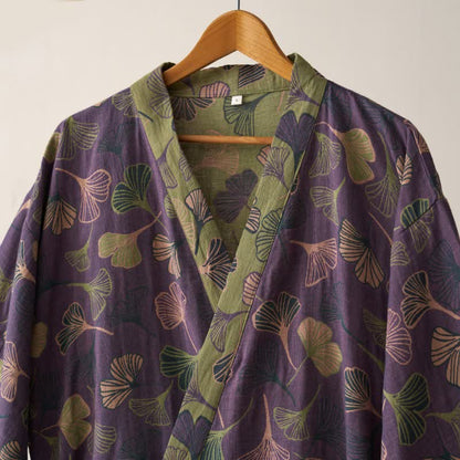 Ginkgo Biloba Cotton Gauze Kimono Robe - image 2