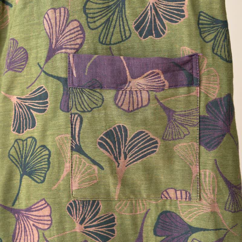 Ginkgo Biloba Cotton Gauze Kimono Robe - image 11