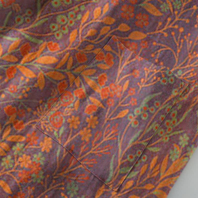 Vintage Leaf Cotton Gauze Kimono Robe - image 14